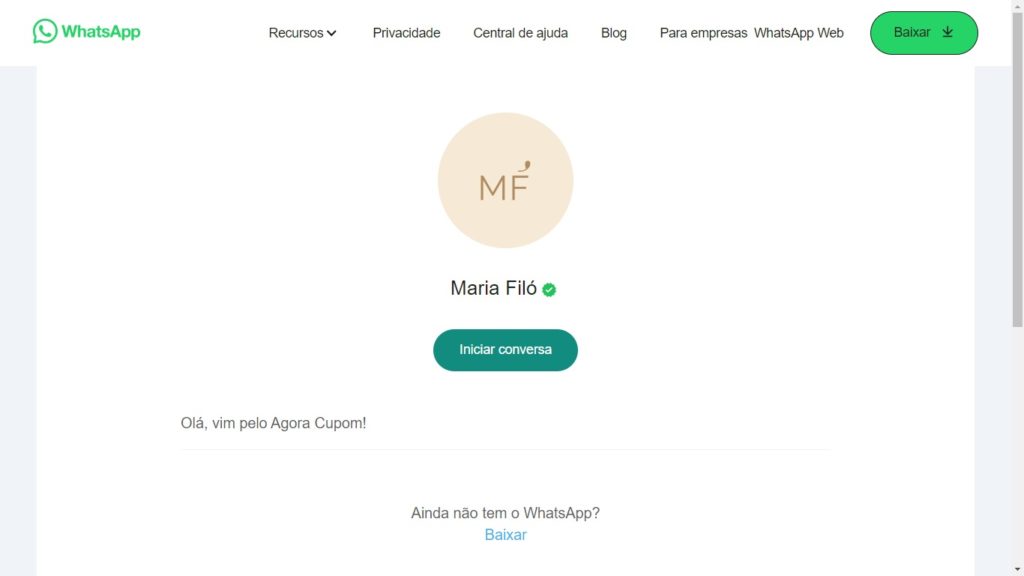 WhatsApp Maria Filó