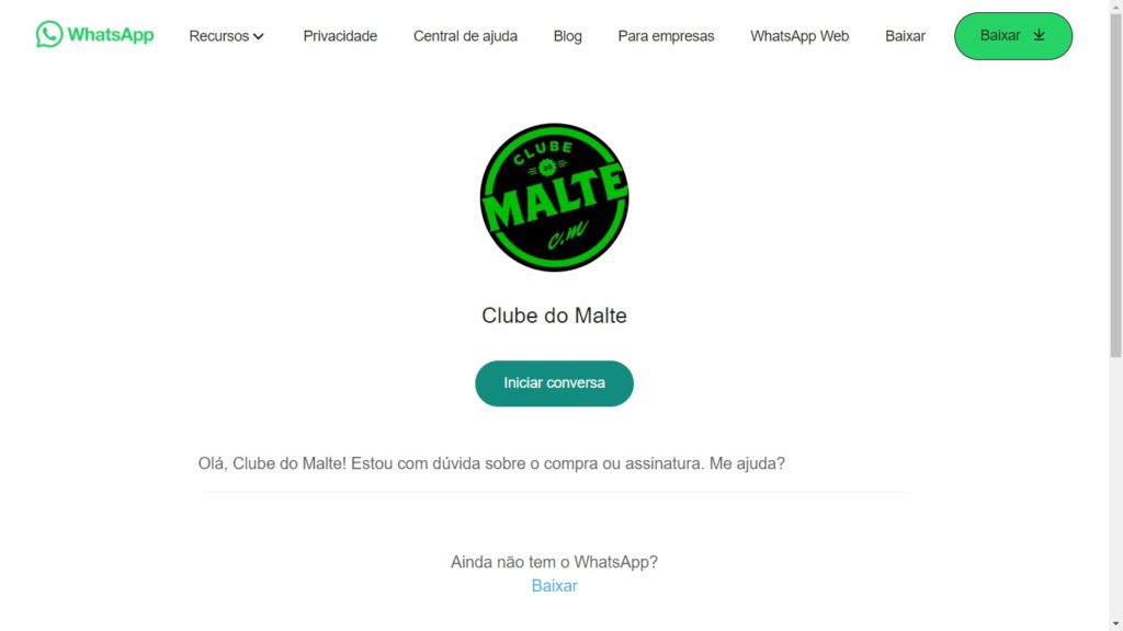 WhatsApp Clube do Malte