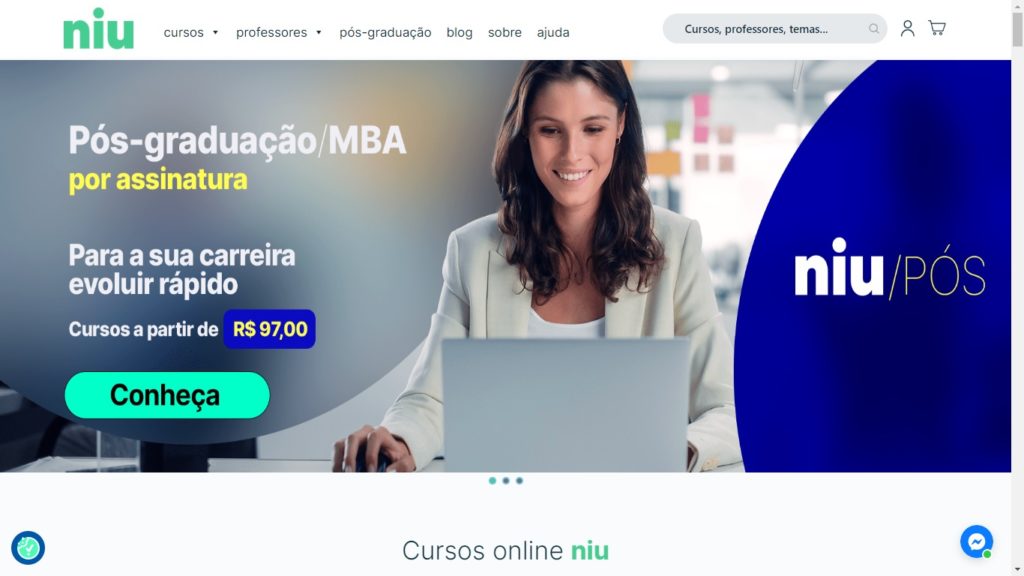 Página inicial NIU Cursos