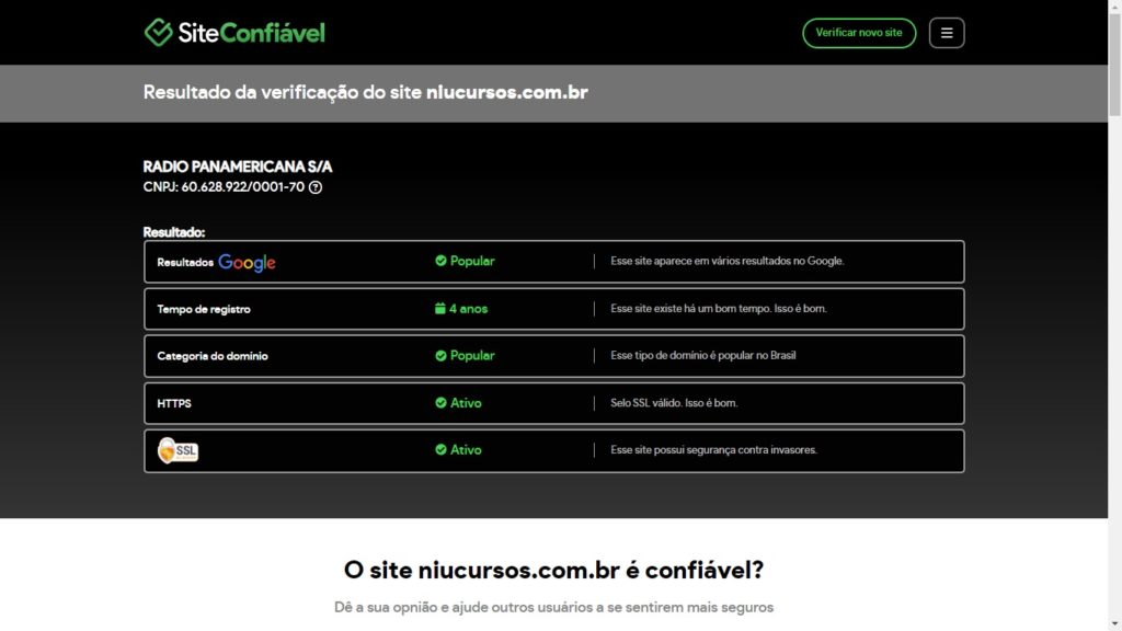 Site Confiável NIU Cursos