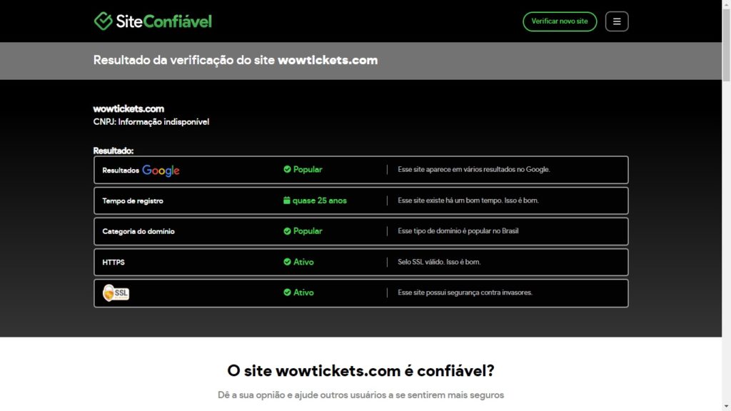 Site Confiável WowTickets